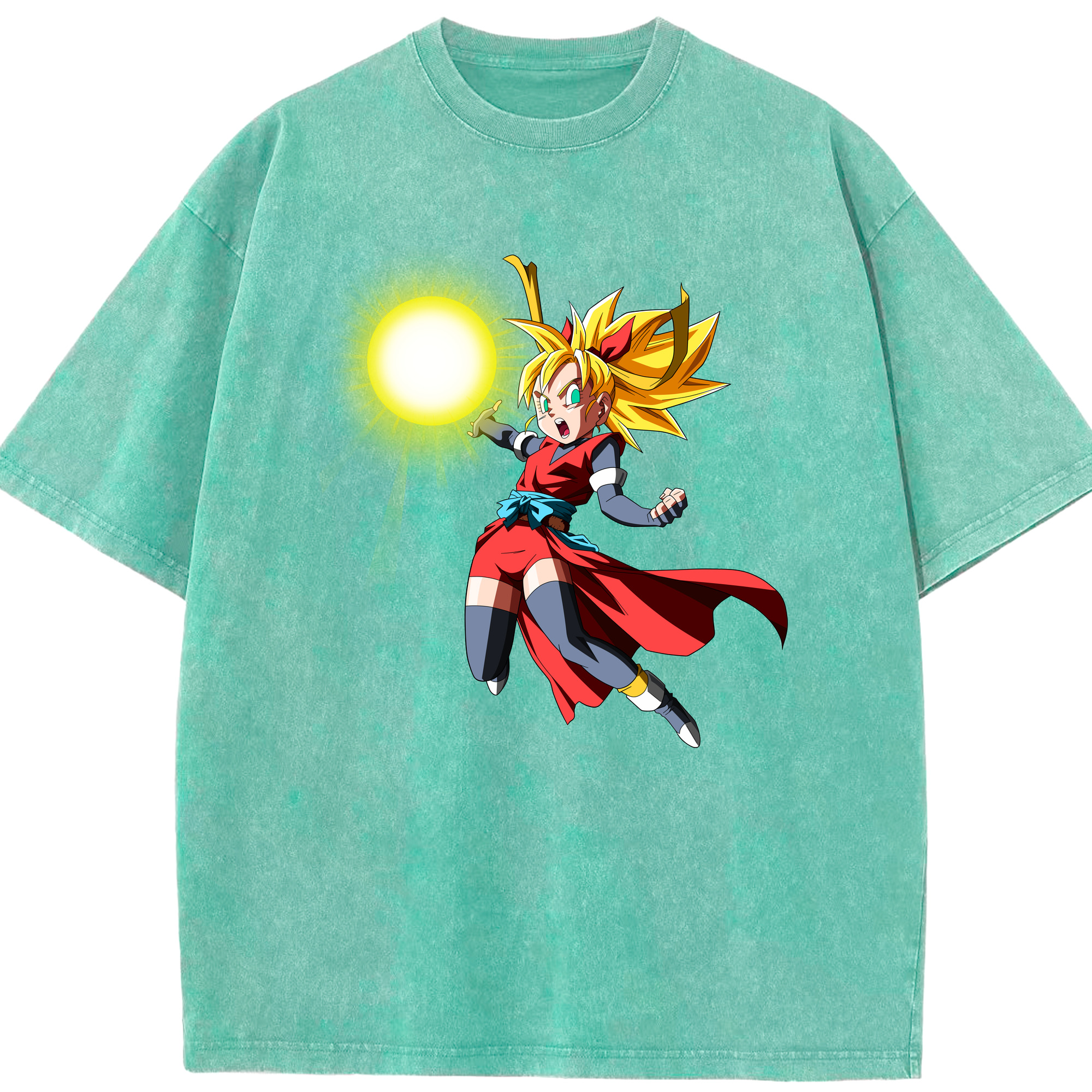 （画像用） ドラゴンボール カリフラ DRAGON BALL Caulifla 綿100% ヴィンテージ風 半袖Tシャツ（フロントプリント）